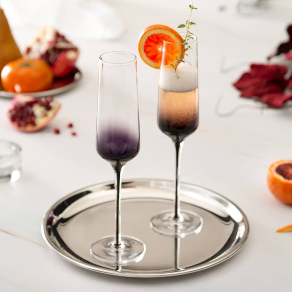Black Swan Crystal Champagne Glass - Stone & Spoon