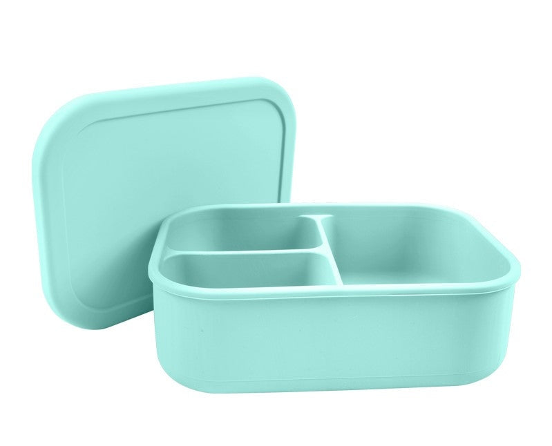 Mint Bento Box with compartments and matching lid.