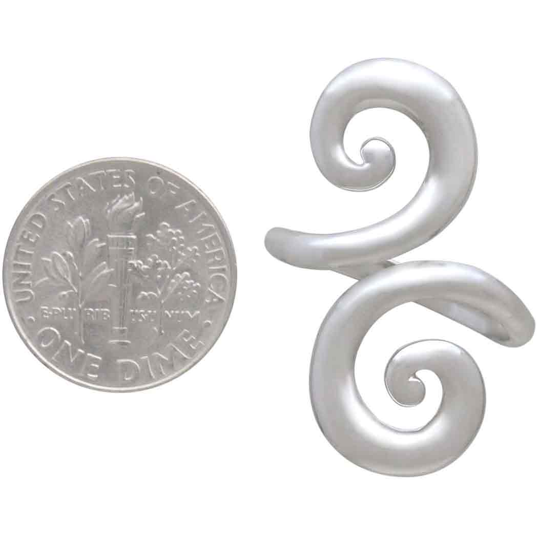 Swirl Adjustable Ring Sterling - Stone & Spoon