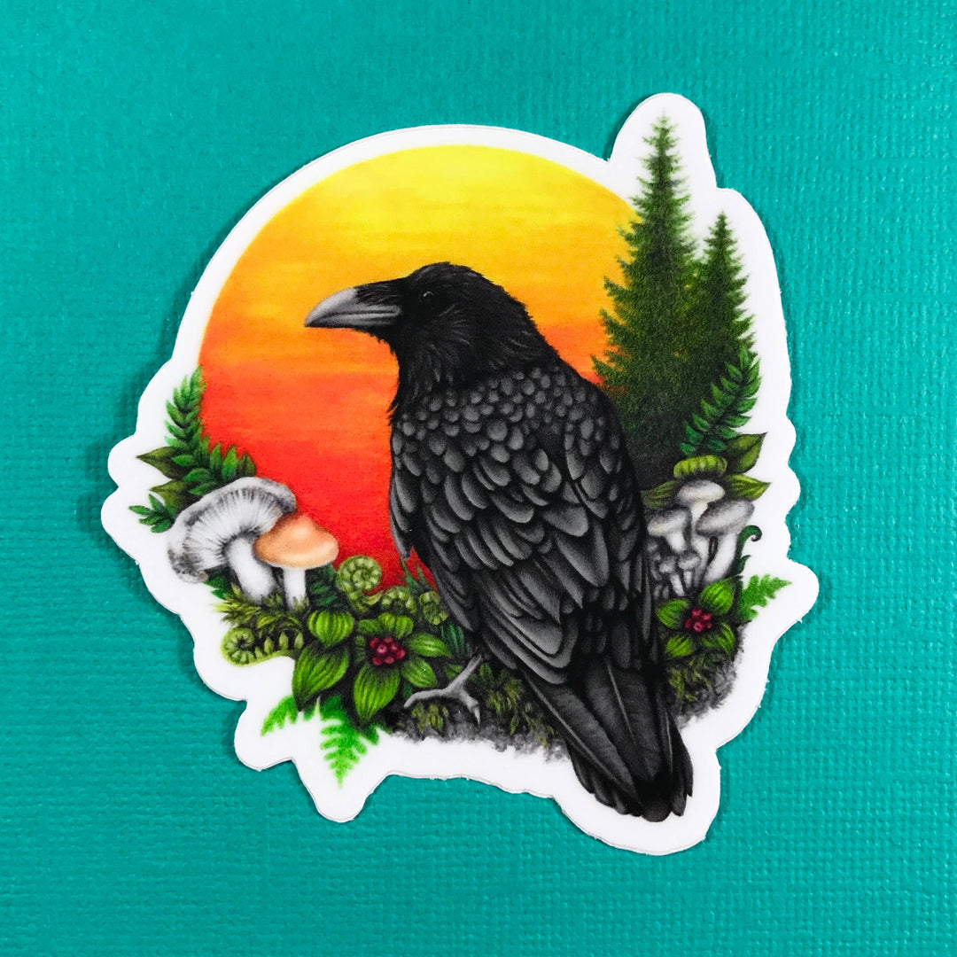 Raven and sun sticker - Stone & Spoon