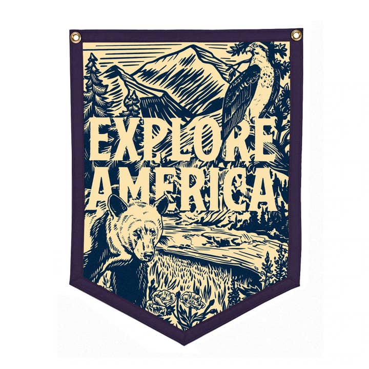 Explore America Camp Flag - Stone & Spoon