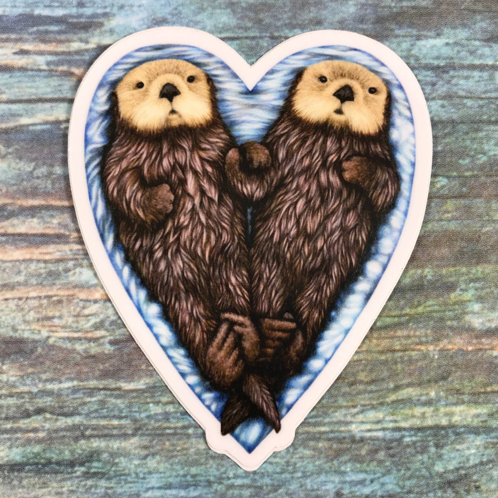 Otter heart sticker - Stone & Spoon