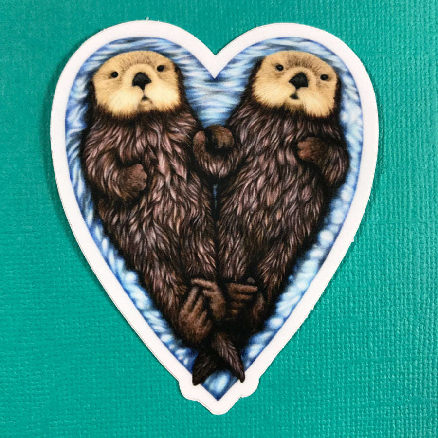 Otter heart sticker