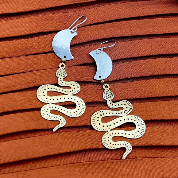 Serpentine Earrings - Stone & Spoon