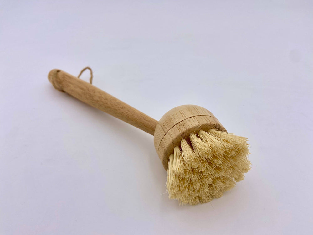 Soft Bamboo Long Handle Dish Brush - Stone & Spoon