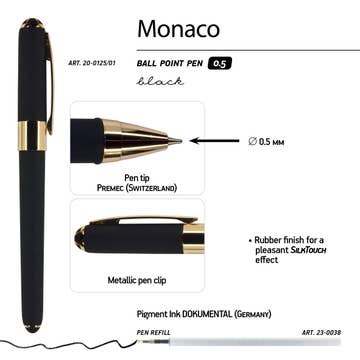 Monaco Black Ballpoint Pen - Stone & Spoon