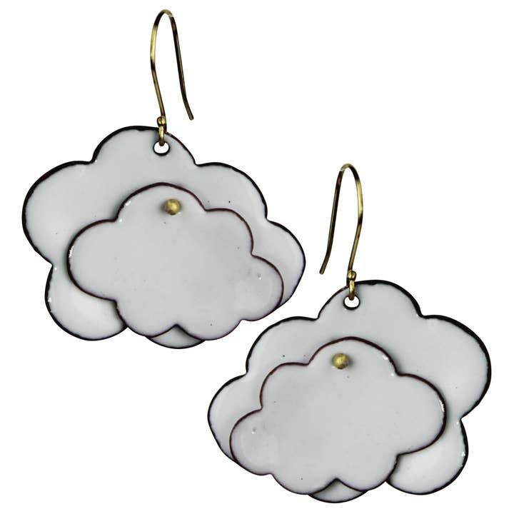 Enamel Cloud Earrings - Stone & Spoon