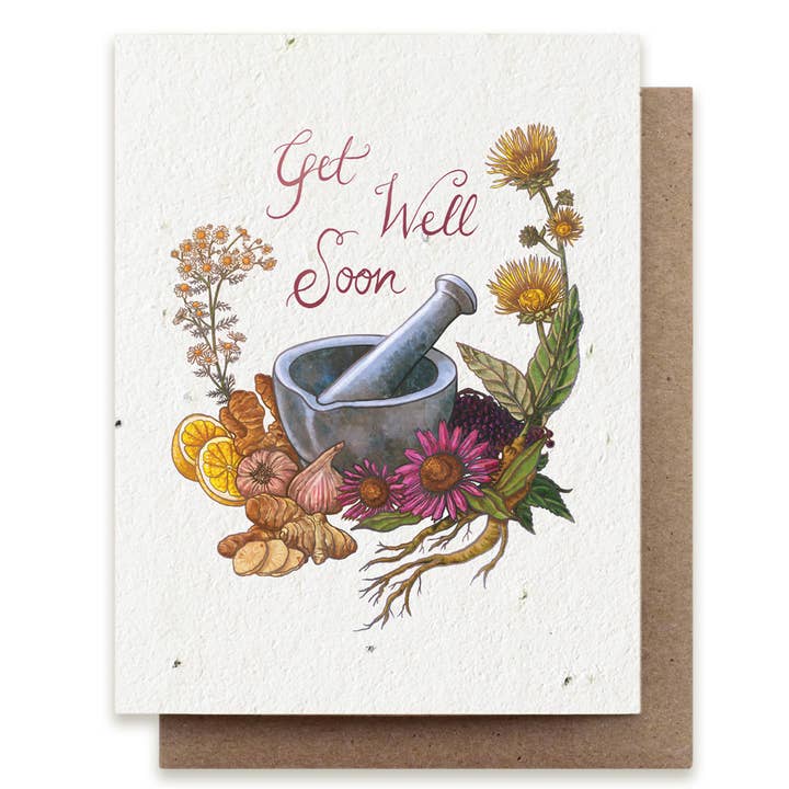 Get Well Soon Herbal Card - Stone & Spoon