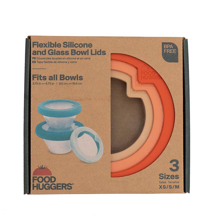 Food Huggers Flex Silicone & Glass Bowl Lids - Stone & Spoon