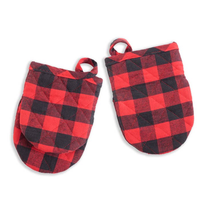 Buffalo Check Oven Mitts - Stone & Spoon