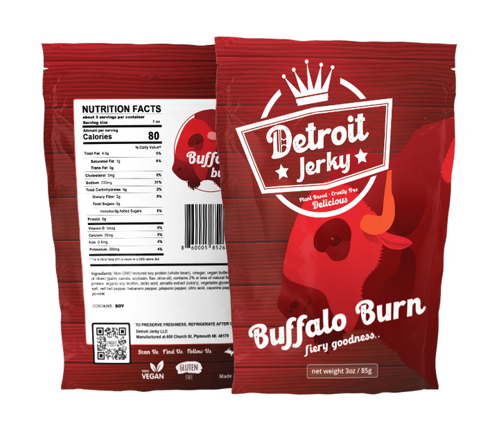 Detroit Jerky Vegan Buffalo Burn Jerky