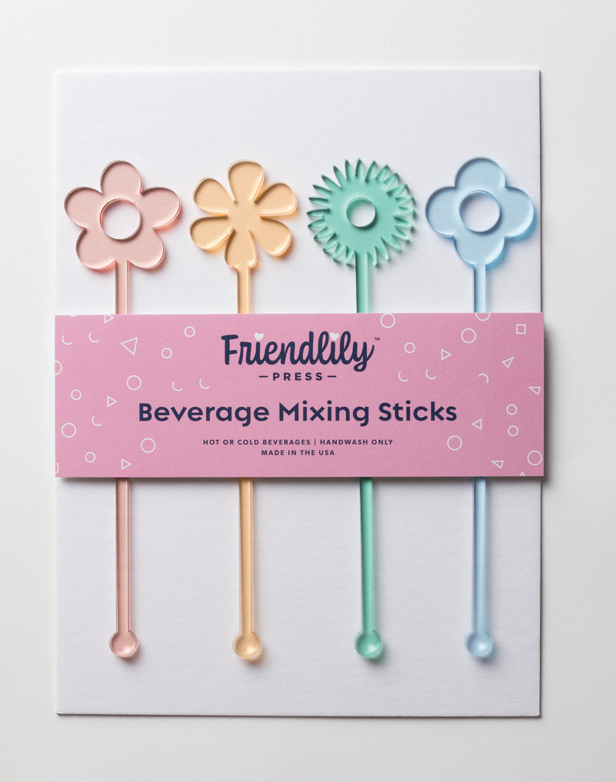 Retro Flowers Stirrers - Stone & Spoon