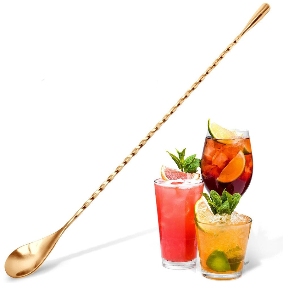 12" Stainless Cocktail Spoon Gold - Stone & Spoon