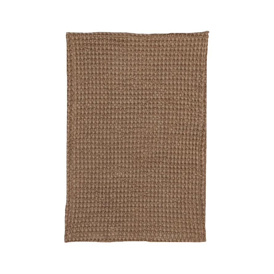 Waffle Weave 28x18 Tea Towel - Brown