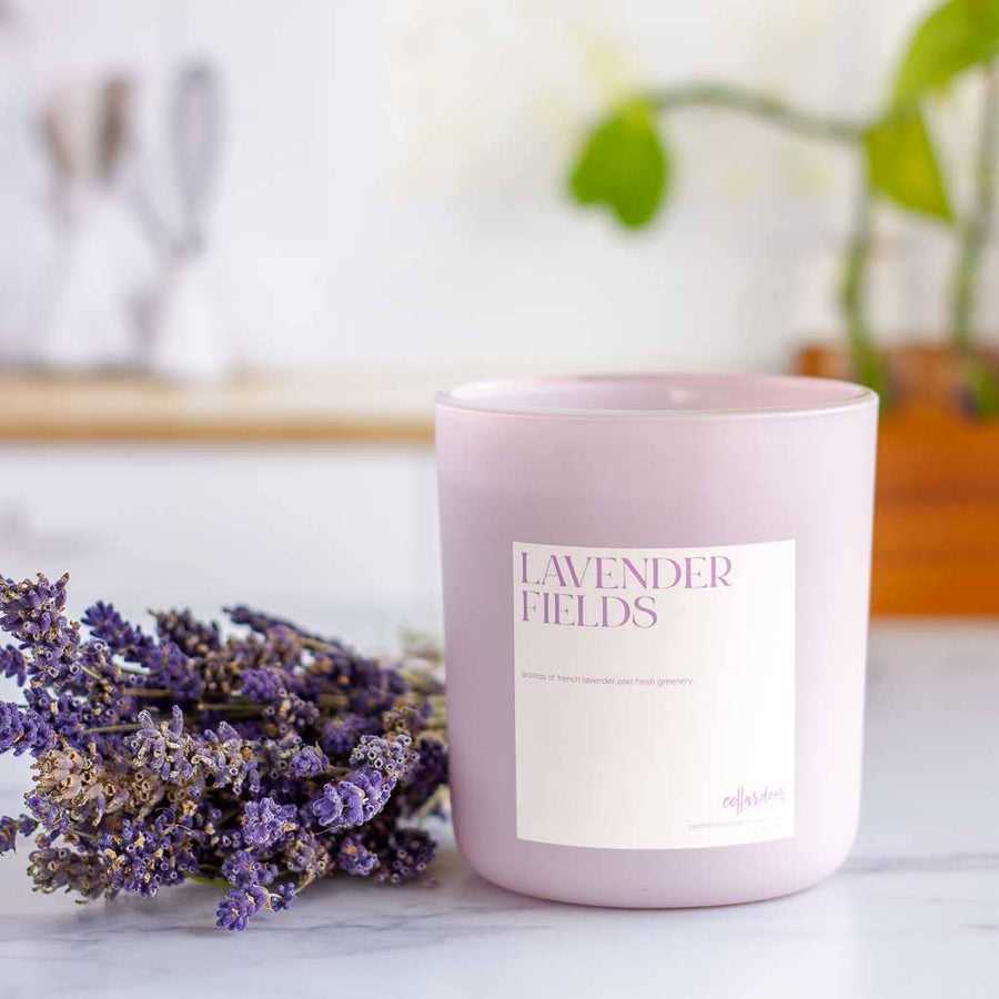 Lavender Fields Wood Wick Candle - Stone & Spoon