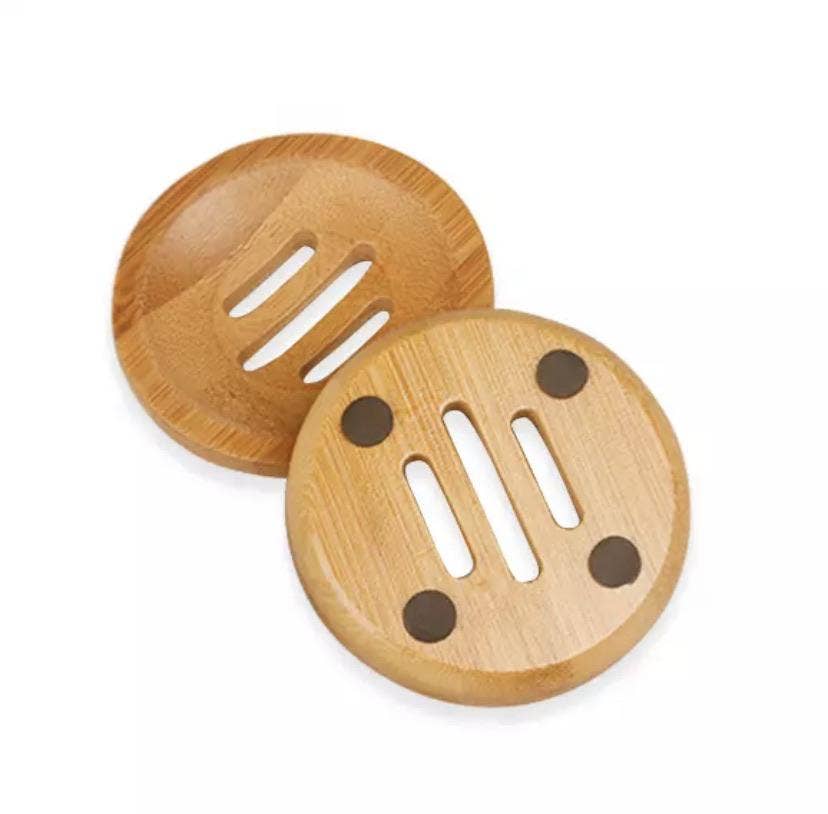 Wooden Soap Dish - Round - Stone & Spoon