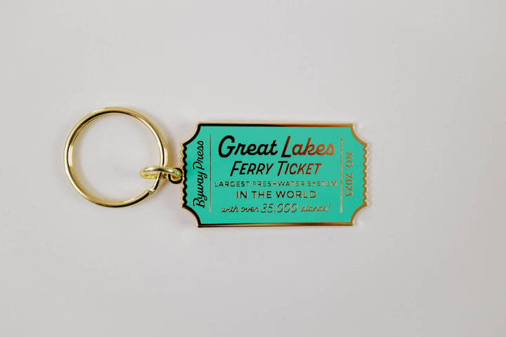 Great Lakes Ferry Ticket Enamel Keychain - Stone & Spoon