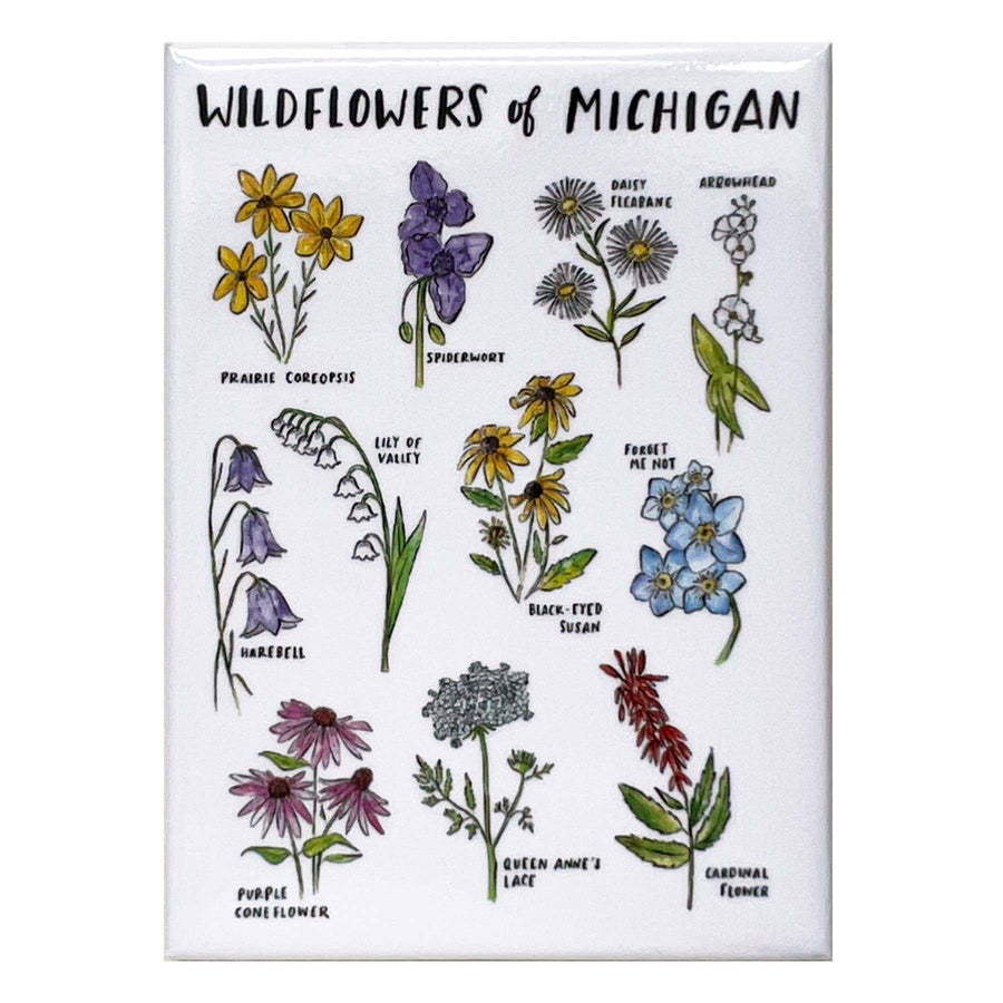 Michigan Wildflowers Rectangle Magnet - Stone & Spoon